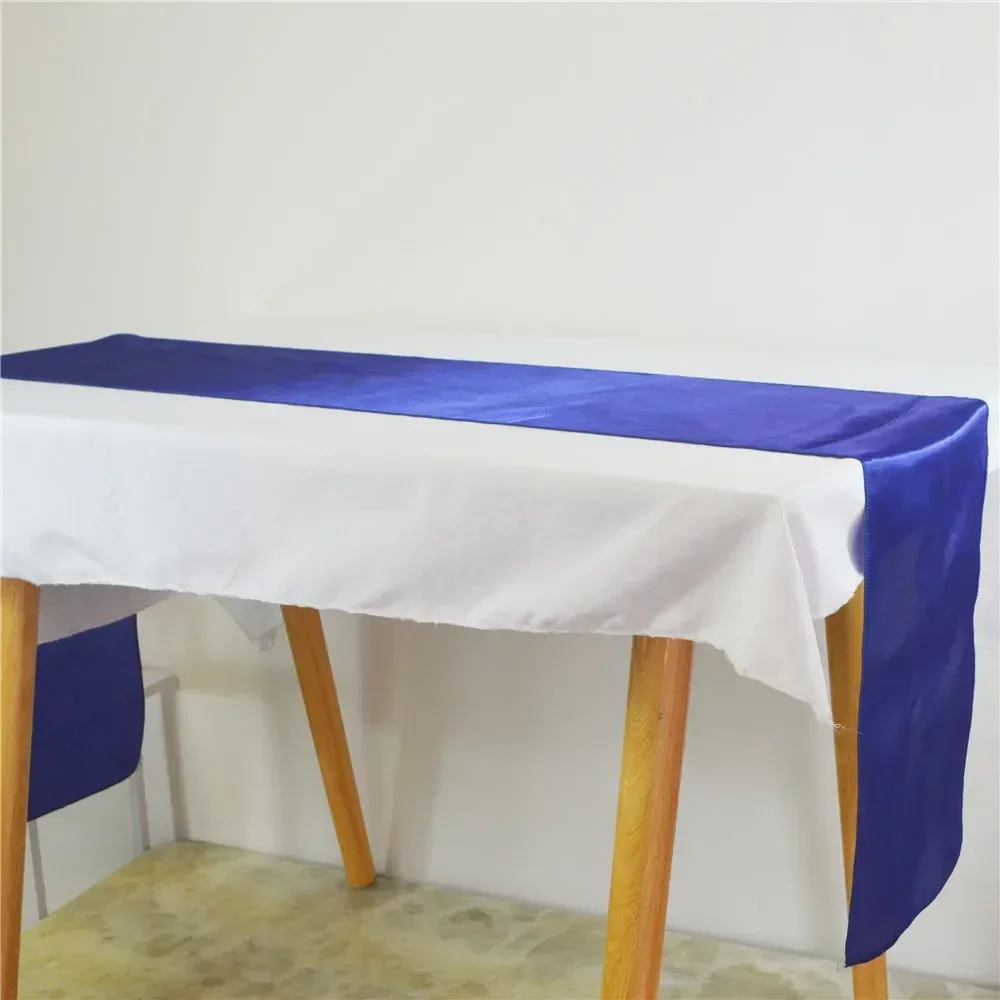 30x275cm Satin Table Runners For Wedding Party Modern Table Runner New Year Home Gold/Royal blue Table runner cloth Decorations