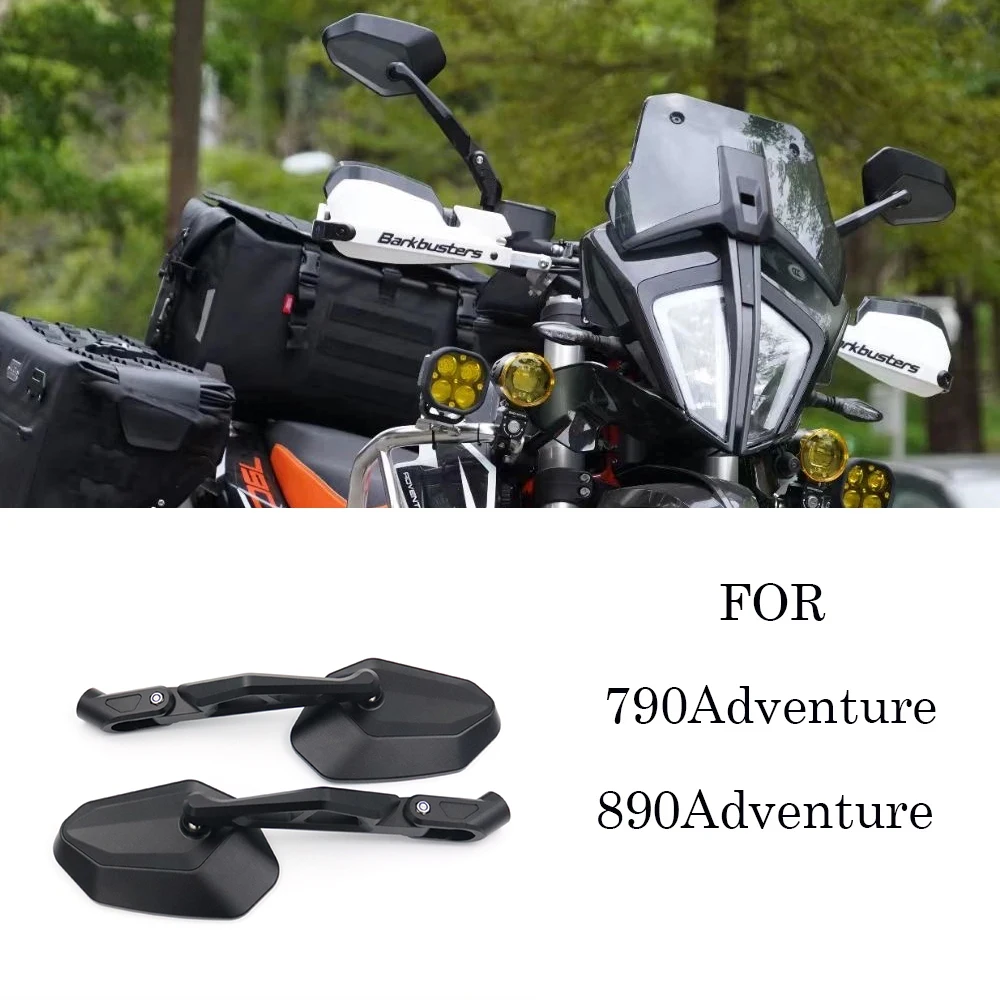 FOR 790Adventure 890Adventure New Motorcycle Rearview Mirror Large Field of View Ultra Wide Angle Reflector Folding Side Mirrors