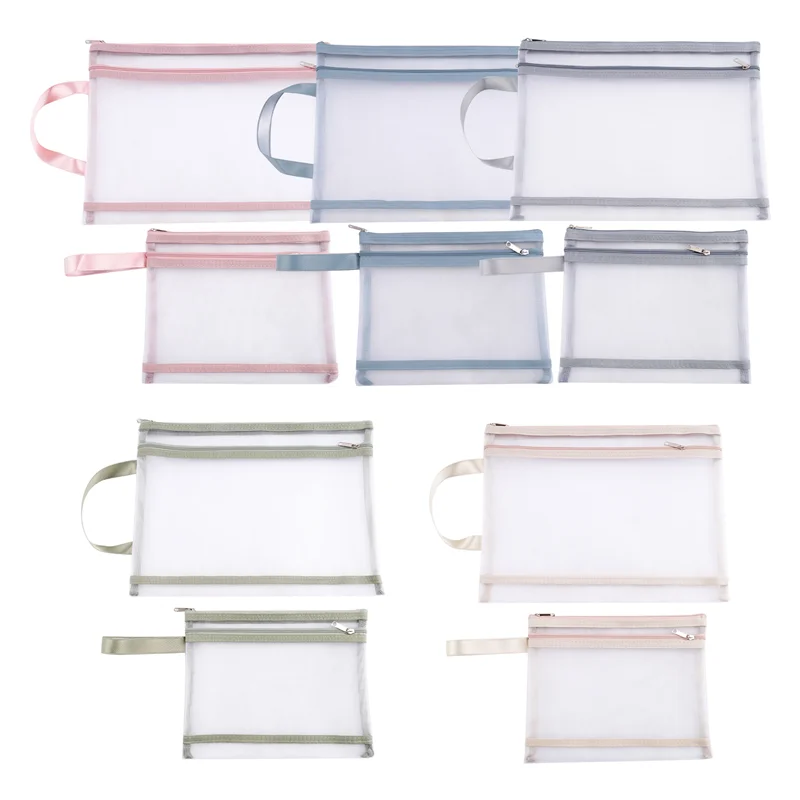 

J1UL1N 10 Pack Colored Double-Layer Mesh Zipper Pouch Bags, Building Block Sets Toy Storage & Organization 5Pcs A4+5Pcs A5 Easy