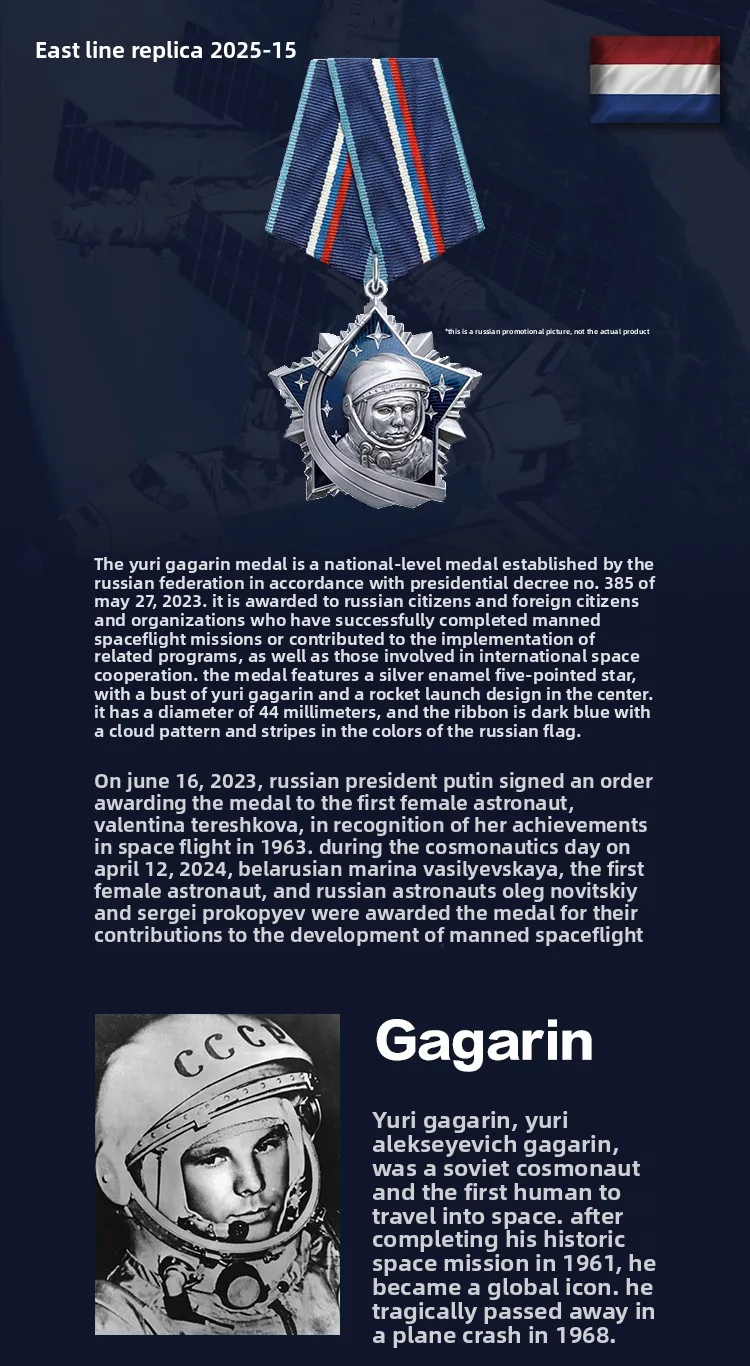 Russian Gagarin Medal Replica Spacecraft Space Astronaut Commemorative Medal Cosmonaut Souvenir Collection Gift