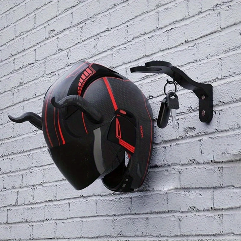 

Multi-purpose Wall Mount Helmet Hook Rack, Organizer for Motorcycle Helmet, Jacket, Luggage, Kitchen Cabinet Storage