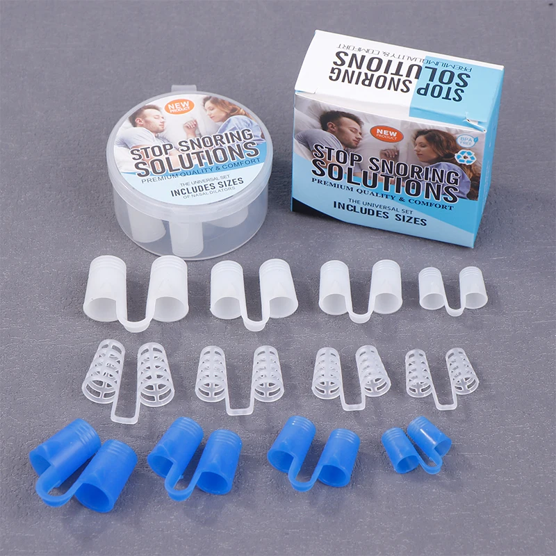 4/8Pcs Silicone Anti Snore Nasal Dilators Apnea Aid Snoring Nose Clip Nose Breathing Apparatus Devices