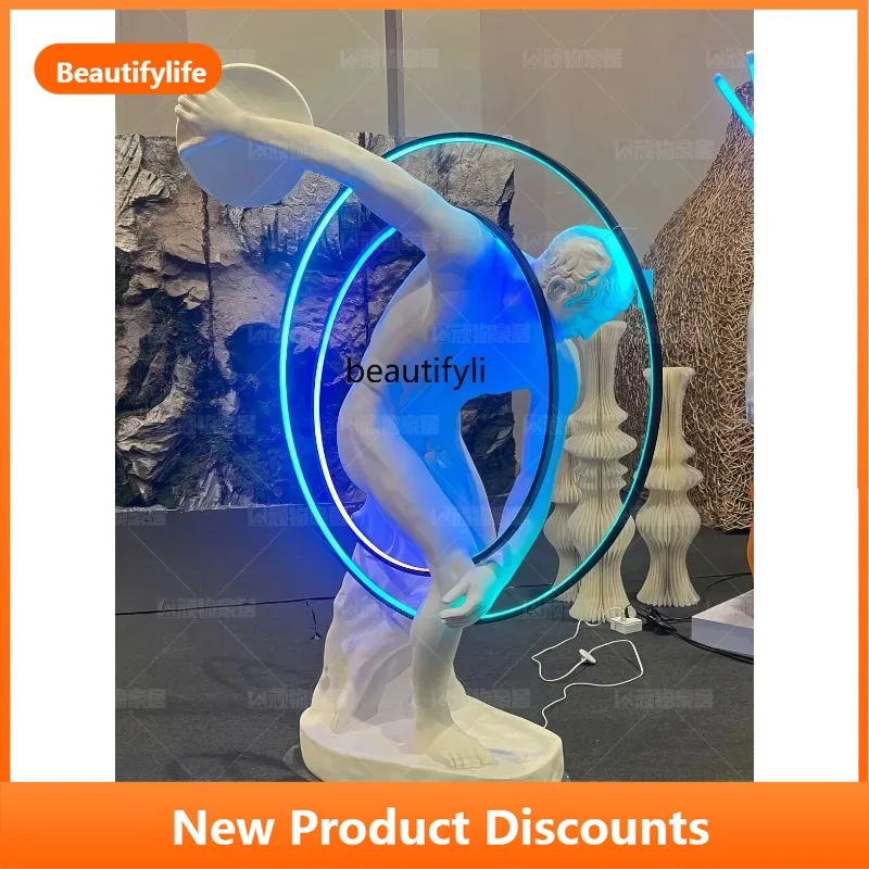 B73 Bar KTV Sculpture Large Floor Ornament European Style Character E-sports Club Wine Restaurant Shop Luminous Decoration