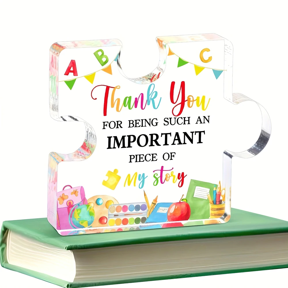 Plaque d'appréciation polyvalente en acrylique pour enseignants - Parfaite pour les cadeaux du Nouvel An, de Thanksgiving et de remise des diplômes - Idéale pour la maison et le bureau