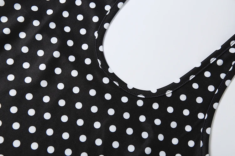 Kliou Polka Dot Print Minikleid für Damen, Sommertrend, Neckholder, tief ausgeschnitten, rückenfrei, ärmellos, formende Taille, Y2K, eleganter Stil, figurbetont – Detail 7