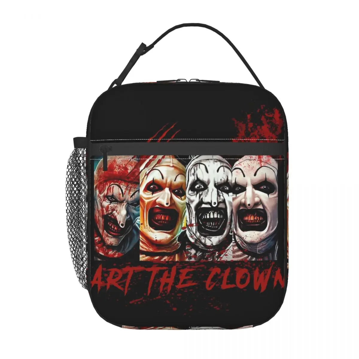 

Custom T-Terrifiers Art The Clown Bloody Thermal Insulated Lunch Bag Resuable Lunch Box for Kids School Storage Food Tote Bags