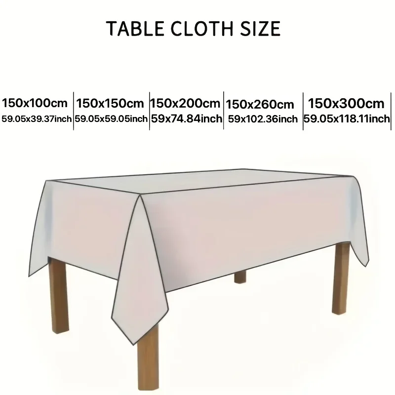 One tablecloth, with a brown background featuring geometric patterns.