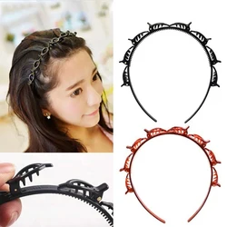 Diadema Unisex Alice para hombres y mujeres, banda deportiva para el cabello, Aro para el cabello, doble flequillo trenzado, horquilla de estilo, accesorios para el cabello