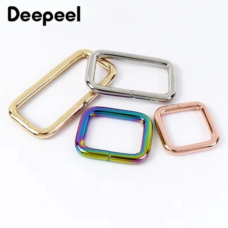 10Pcs 13-50mm Metal Rectangle Ring Buckles for Bag Strap Backpack Webbing Handbag Decor Connector Loops DIY Hardware Accessories