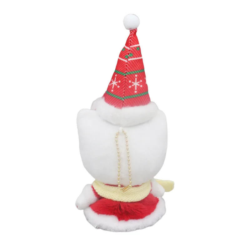 12cm Śliczny Kreskówkowy Kawaii 2025 Nowy Sanrio My Melody Hellokitty Świąteczny Kapelusz Szalik Pluszowa Lalka Brelok Zawieszka do Torby Zabawka Prezent