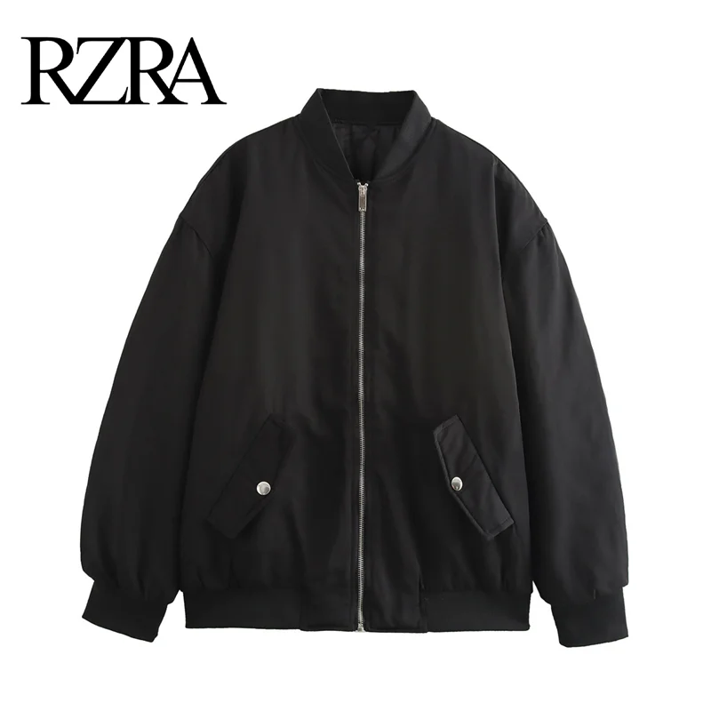 RZRA original 2024 winter new women's classic commuter thick warm cotton-padded jacket flight jacket loose versatile