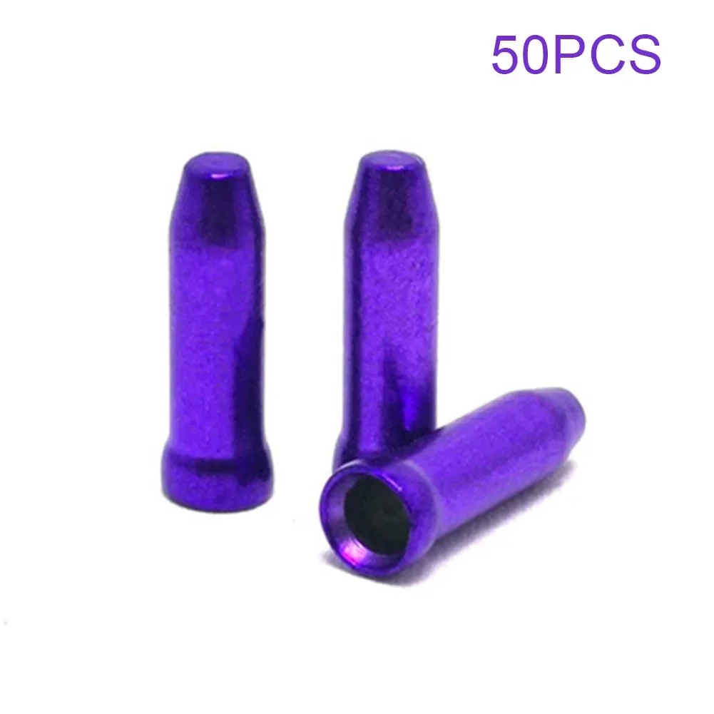 Embout de fil à sertir pour frein et dérailleur, câble intérieur, violet, vert, bleu, noir, argent, lot de 50 pièces