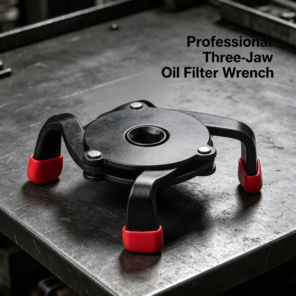 Self-locking 3 Jaw Oil Filter Wrench Anti-scratch Rubber Protector Auto Oil Change Disassembly Hand Repair Tool For DIY