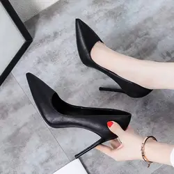 Purple Women Shoes Thin Stiletto Banquet Wedding Shoes 6-10cm Fashion High Heels Plus Size Sexy Pointed Toe Ladies Work Shoes