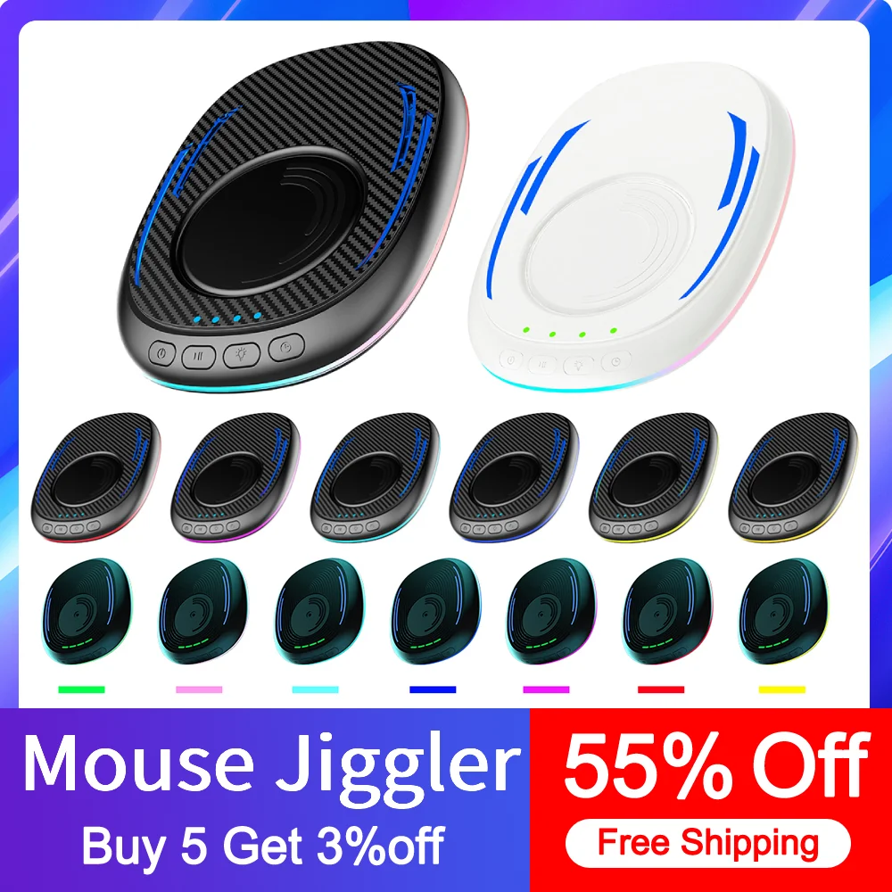 Automatic Mouse Jiggler Mover ON/Off Switch Mouse Mechanical Movement Pad RGB Undetectable Mouse Jiggler Computer Lock Screen