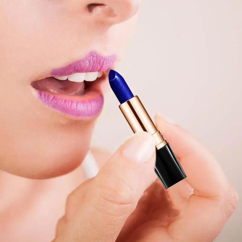 Blue Rose Lipstick Temperature Color Changing Lip Moisturizing Balm  Makeup Lip Gloss Shiny Lipstick Long Lasting  Lip makeup