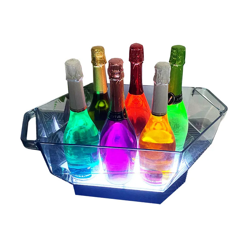 

Светодиодный бар, светящееся ведро для льда, креативный дымчато-серый резервуар для льда, винная рама