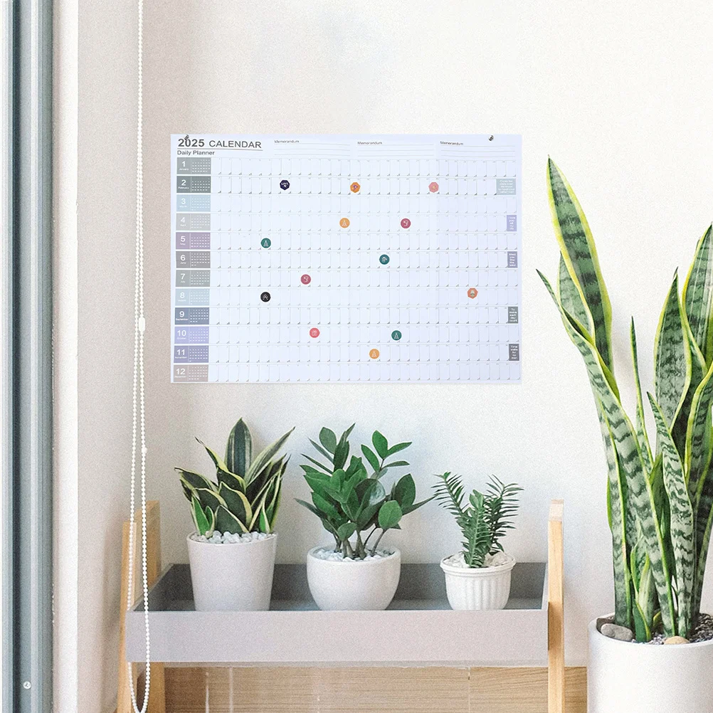 

2Sets 2025 Wall Calendars Monthly Yearly Planner Large Format Material Elegant Design Full Year Schedule