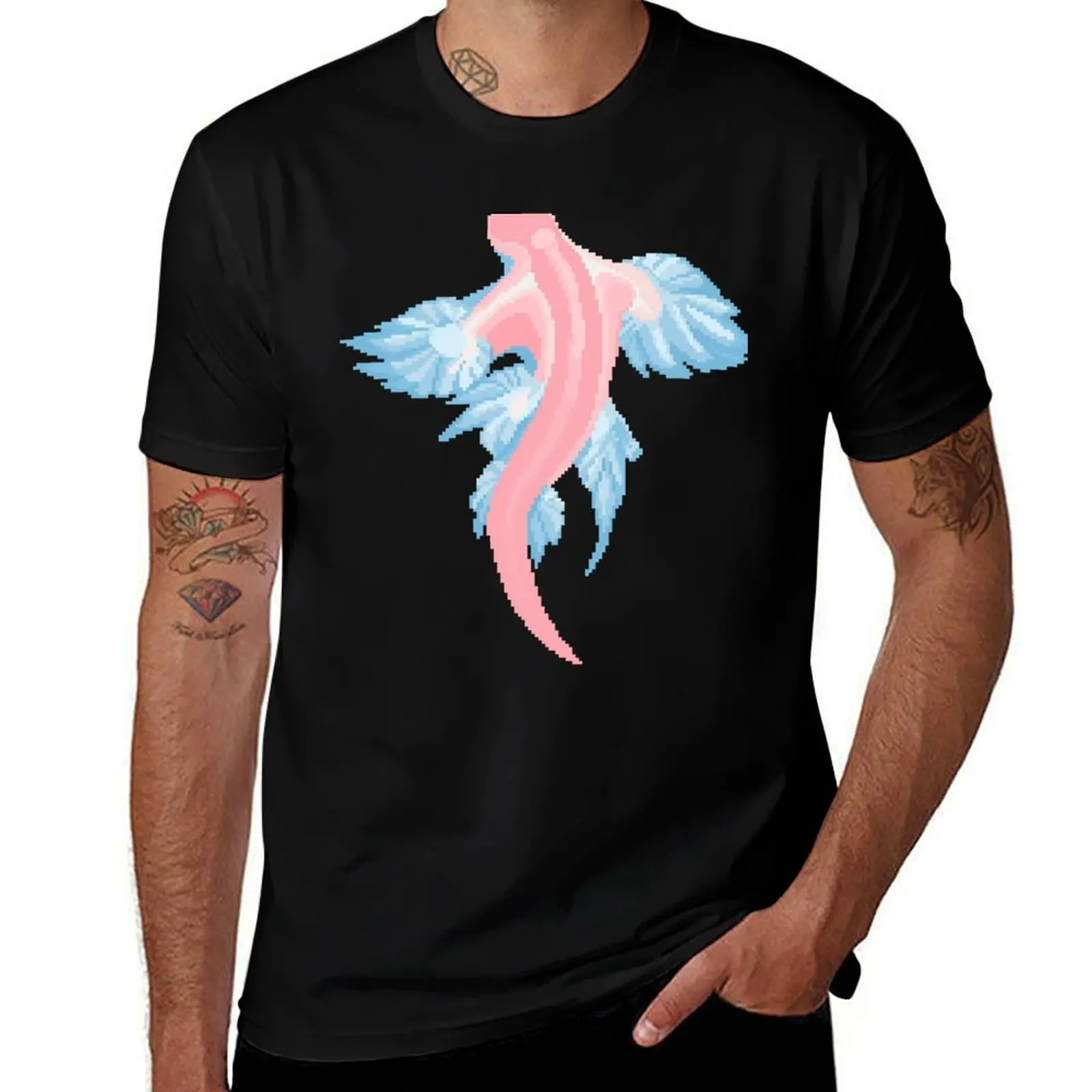 

Sea Slug Trans Flag Pixel Art T-Shirt man t shirt tees street wear cheap stuff tee shirts for men
