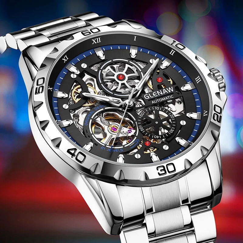 Men's Steampunk Skeleton Automatic Mechanical Watch