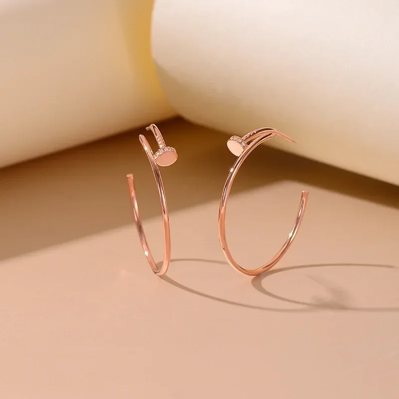 

Moissanite Earrings Real 925 Sterling Silver Large Hoop Earrings for Women D Color VVS1 Lab Diamond Wedding Stud Fine Jewelry