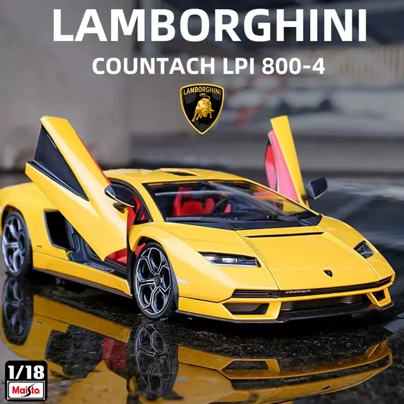 

Maisto 1:18 Yellow Lamborghini Countach LPI 800-4 Alloy Car Model Simulation Collection Gift Boy Toys Birthday Present