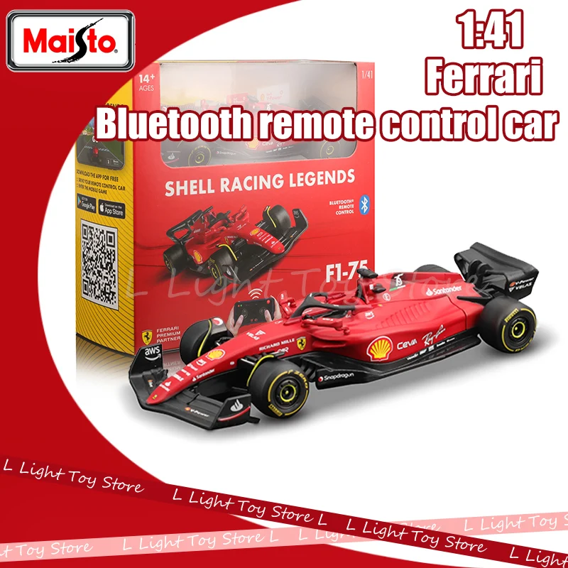 Maisto 1:41 Ferrari F1-75 Racing Car Model Bluetooth Remote Control Car Edition Alloy Luxury Vehicle Collection Model Toy Gifts