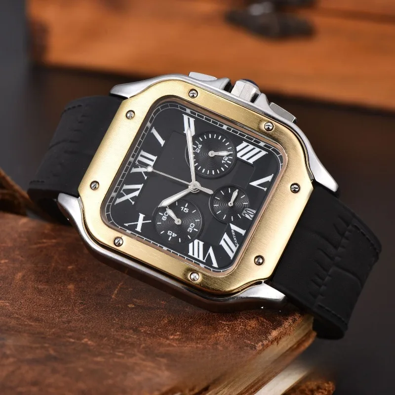 2025 мужские квадратные часы в стиле ретро с календарем из нержавеющей стали, светящиеся водонепроницаемые деловые повседневные кварцевые часы для мужчин, бесплатно