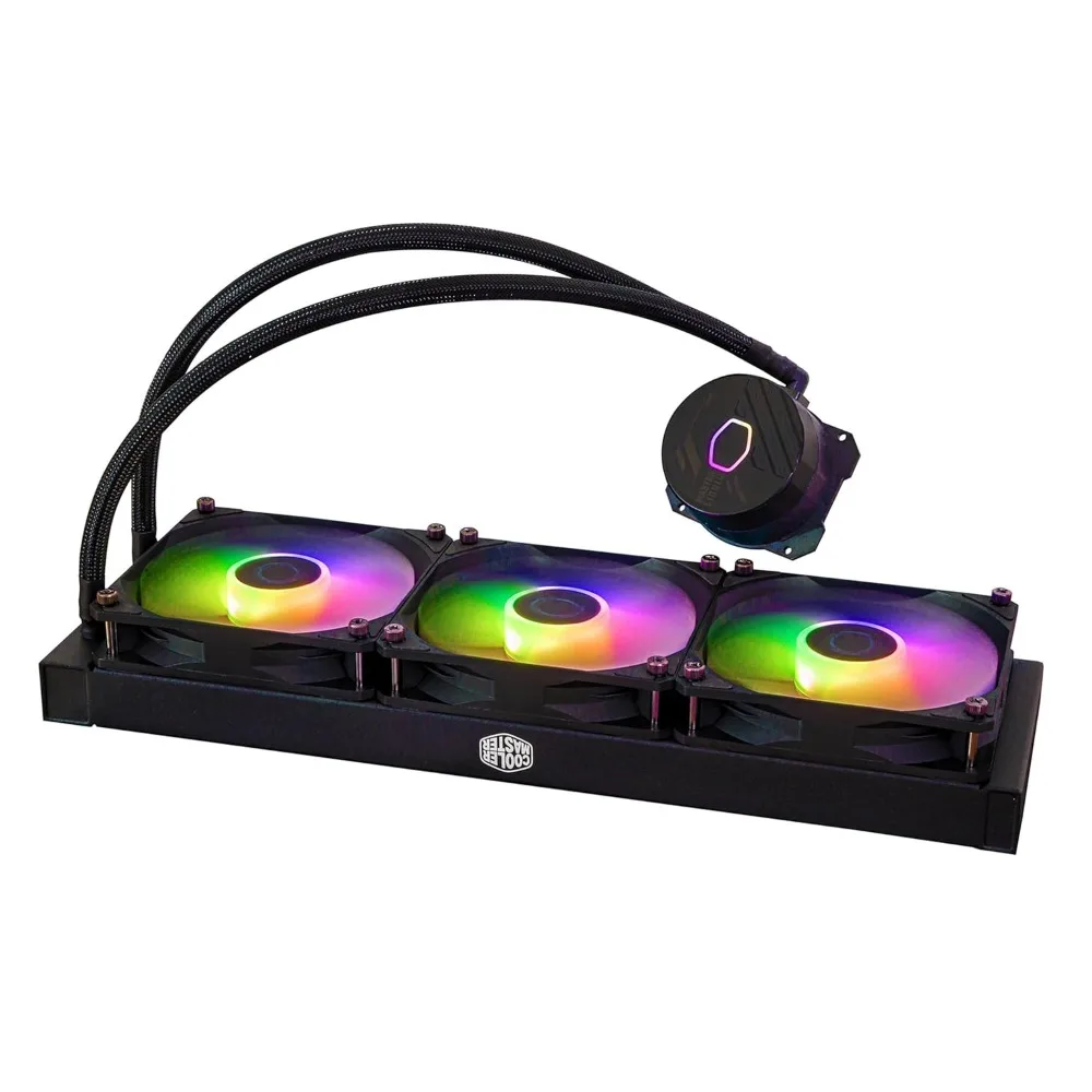 مبرد سائل Cooler MasterLiquid 360L Core RGB CPU مع مضخة مزدوجة الغرفة، مشعاع محسن، ومراوح RGB مقاس 120 مم