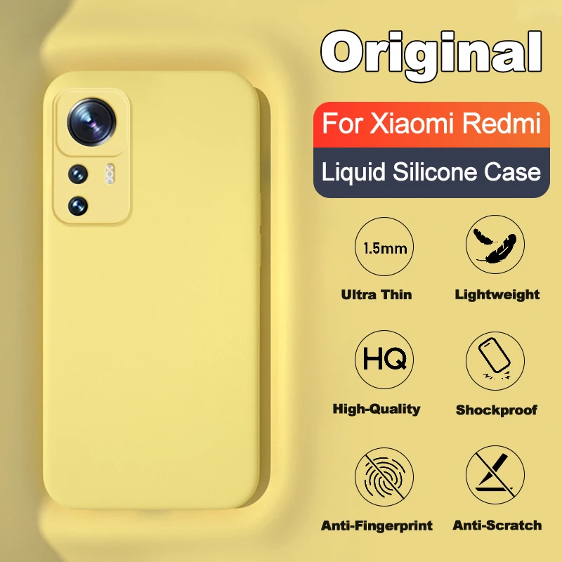 Luxury Original Liquid Silicone Case For Xiaomi 12t 11t 12 13 Pro Mi 11 12s Ultra Lite 12X For Redmi Note 10 8 9 11 12 Pro Cases