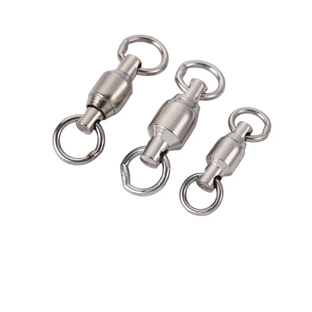 Super Strong High Strength Barrel Rolling Fishing Accessories Hooks Solid Ring Fishing Connector Swivel Ring Ball Bearing