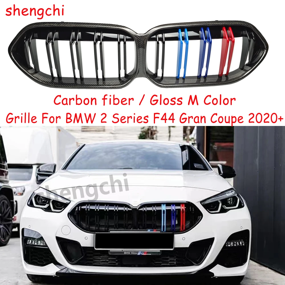 F44 Carbon Fiber Gloss M Color Front Bumper Grills for BMW 2 Series Gran Coupe F44 M235i 216i 218i 220i 228i Racing Grills 2020+