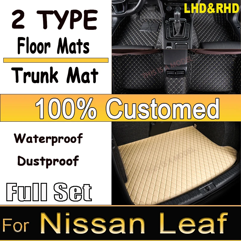 

Floor Mats For Nissan Leaf ZE0 AZE0 2011~2017 Dirt-resistant Car Mats luxury Leather Mat Anti-dirt Pad Car Accessories Interior