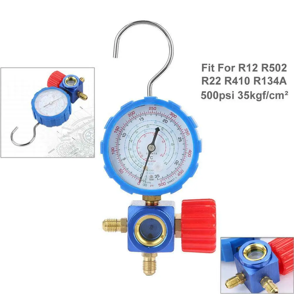 Air Condition Manifold Gauge Meter Manometer Valve 500psi 800psi for  R12 R502 R410 R134A
