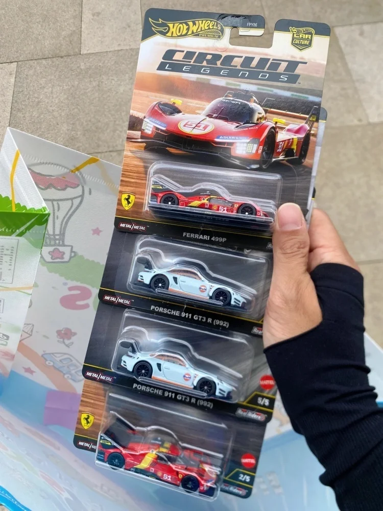 سلسلة ثقافة السيارة الأصلية ذات العجلات الساخنة فيراري بورش موستانج سوبارو 2025 K حافظة (مزيج 5) Circuit Legends Premium 1:64 Die-Cast #4