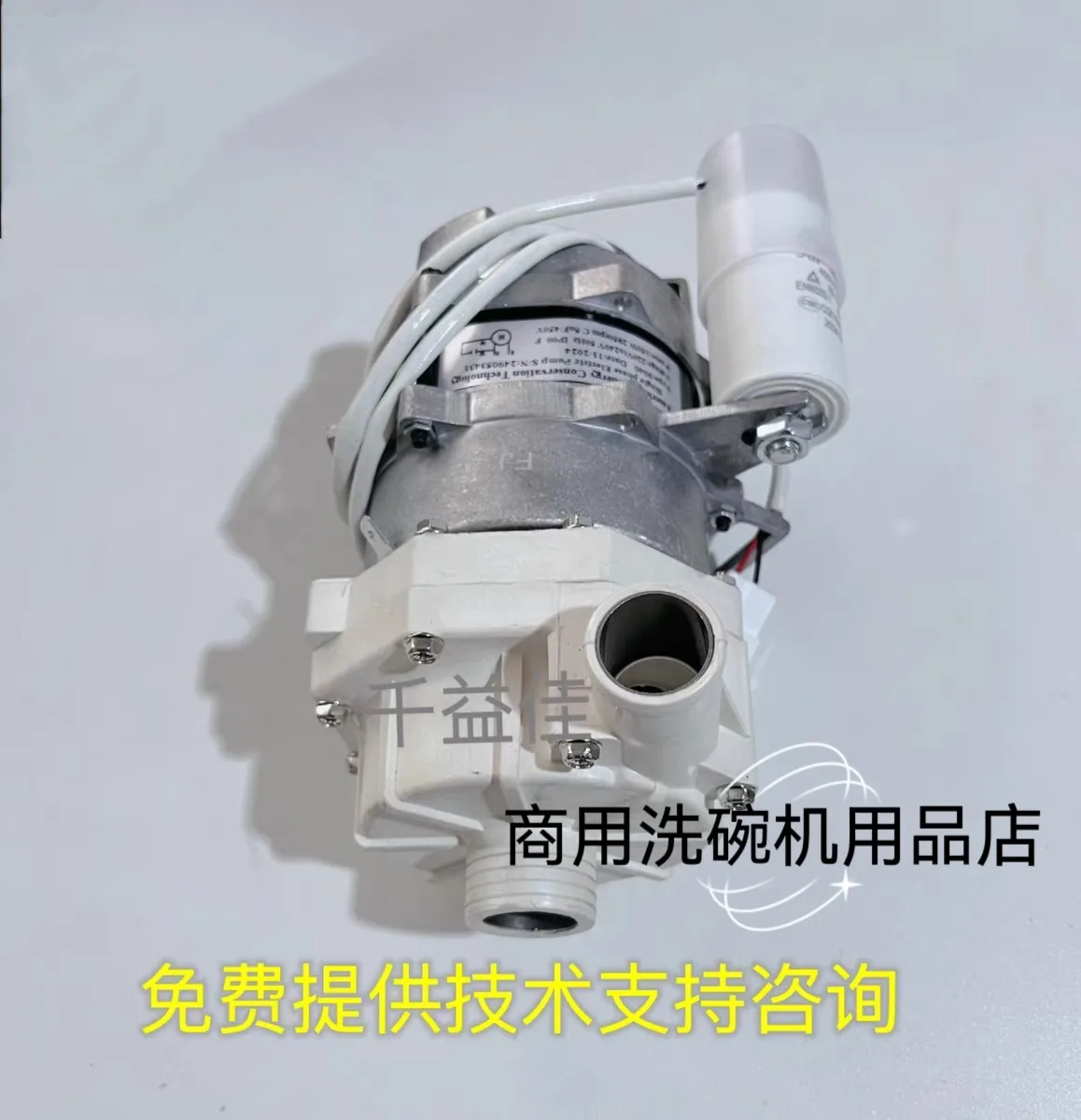 Dishwasher specific rinsing motor and water pump