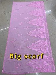 New  Latest Hot Sales 100% Cotton Big Size Scarf African Women Hijab Scarf Hollow Embrodiery Muslim Scarf  For Shawls Pashmina