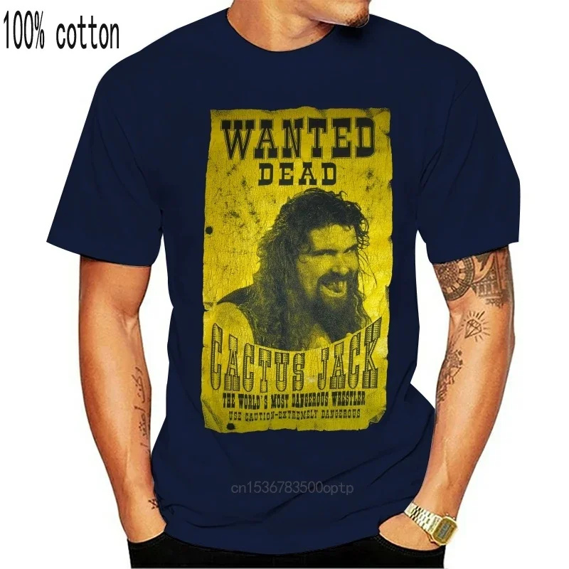 Man Clothing CACTUS JACK WANTED T SHIRT - MANKIND / MICK FOLEY 100% Cotton Men Women T Shirt Tees Custom Classic Quality High Ho