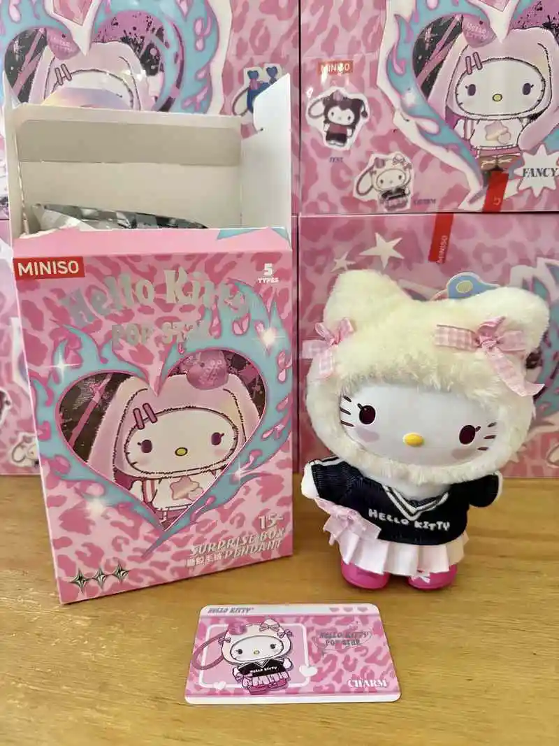 

New Sanrio Characters Pop Stars Series Hello Kitty Blind Box Disguised Vinyl Anime Figures Doll Pendant Toy Birthday Gifts