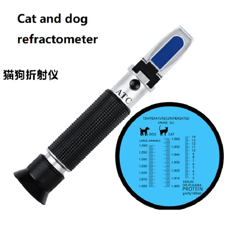 Refractómetro clínico para mascotas, Detector  orina, suero, probador  proteínas, gatos y perros