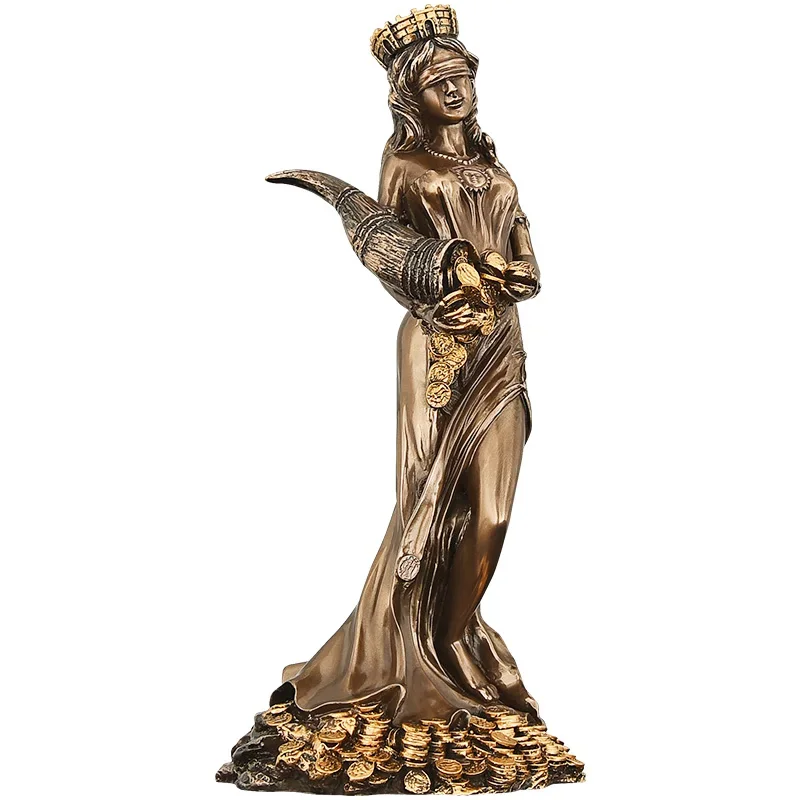 Greek Fortune Muse Figure Sculpture Statue, European Decoration Office Lucky Good Meaning Tabletop Ornament