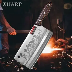 High-end 9Cr18mov Stainless Steel Kitchen Knife 57HRC Chinese Chef Slicing Knife Japanese Steel Cooking Cleaver Cooking Tools