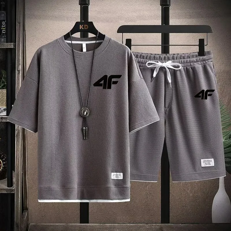 

Summer 2025 men's comfortable clothing top, men's high-end fashion breathable and airy printed short sleeves + shorts