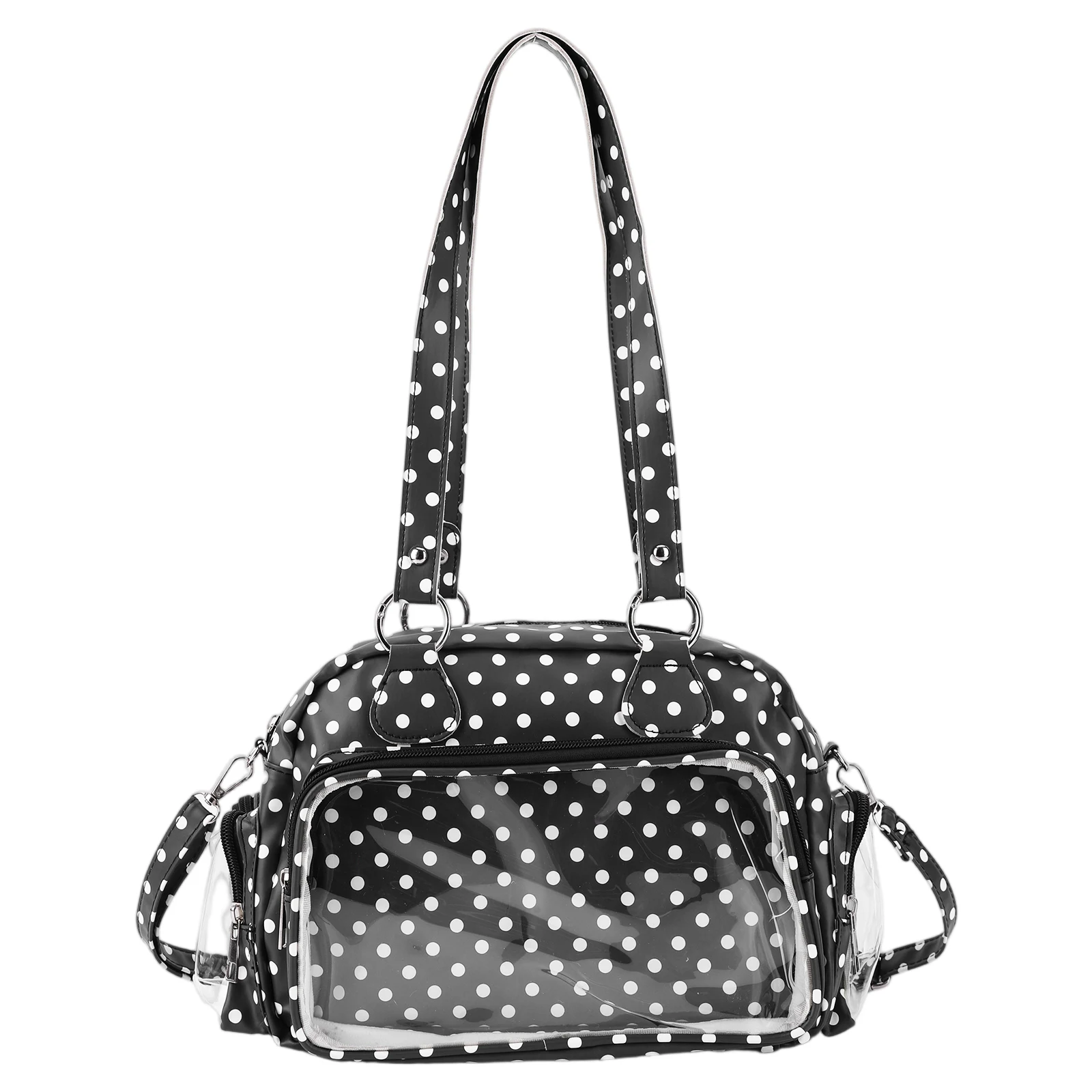 

PU Leather Women Preppy Messenger Bags Adjustable Straps Kawaii Leisure Itabag Polka Dot Anime Crossbody Bag Shopping Handbag