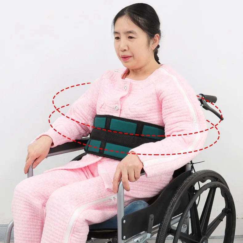 Medical Adjustable Breathable Safe Wheelchair Seat Belt Cushion Restraint Harness Straps Therapy Fixing Belt for Elderly Patient