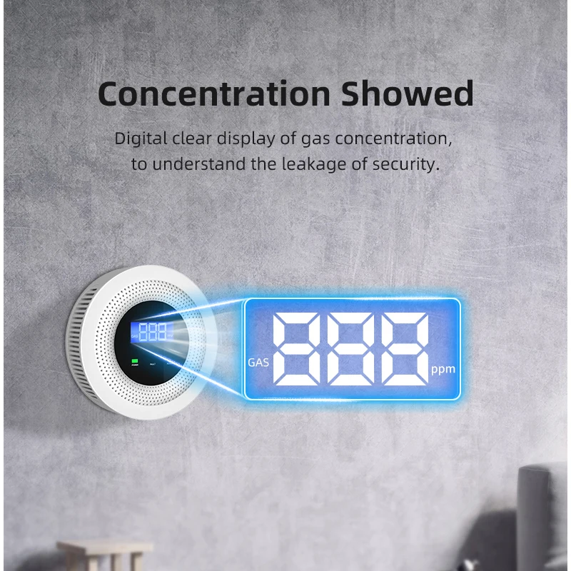 TAIBOAN Wireless WiFi Natural Gas Leakage Sensor TUYA Combustible Gas Leak Detector Home Kitchen Security Alarm Smart Life APP