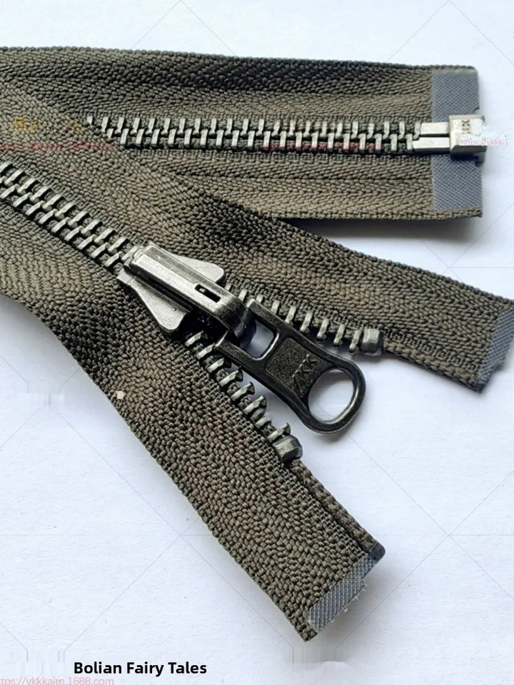 Double-Sided Metal Zipper 75cm YKK Open-Tail Copper Tooth Zipper