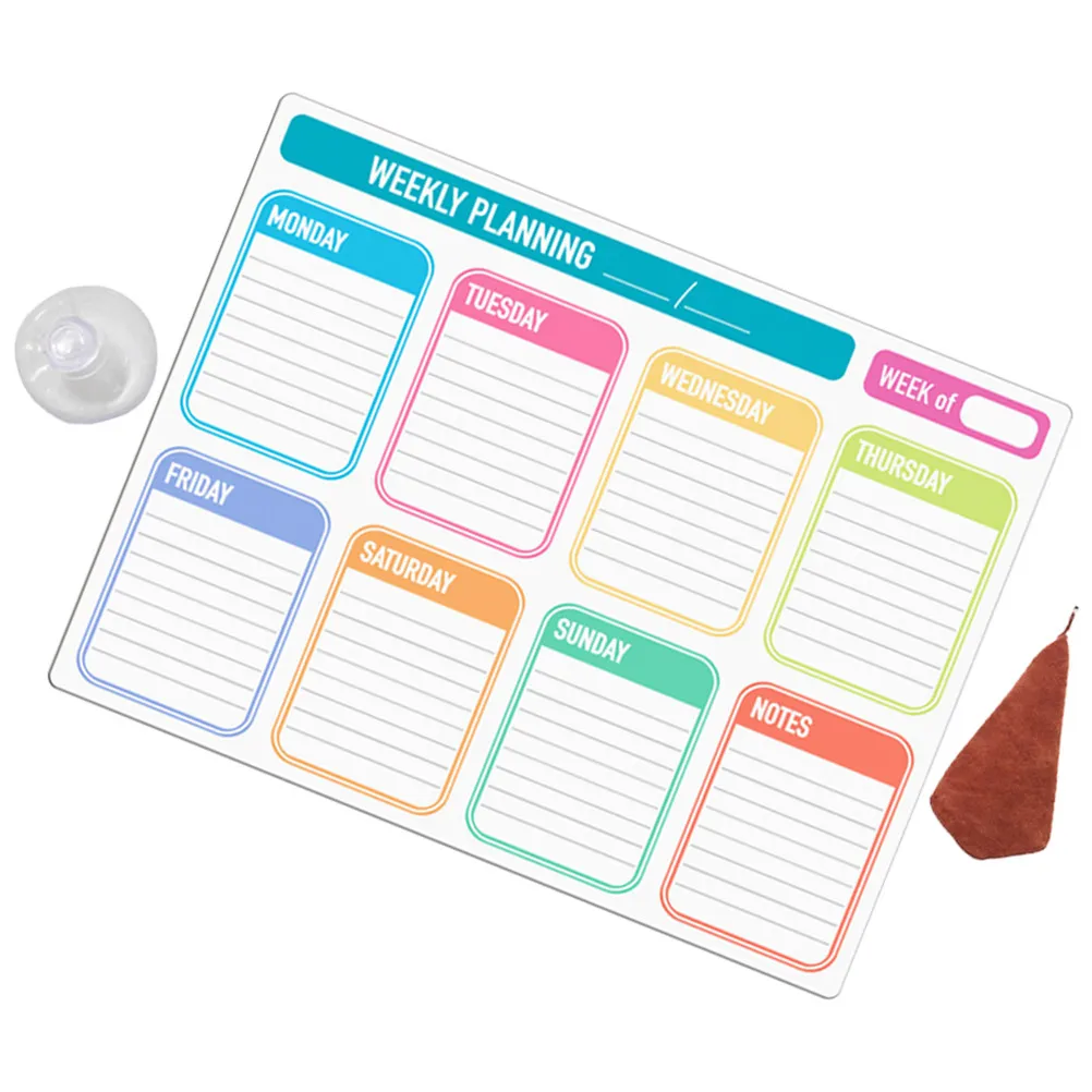 

Набор магнитных досок для холодильника: многоразовая сухостираемая доска, еженедельный планировщик питания, меню, календарь-органайзер, сухостираемый календарь