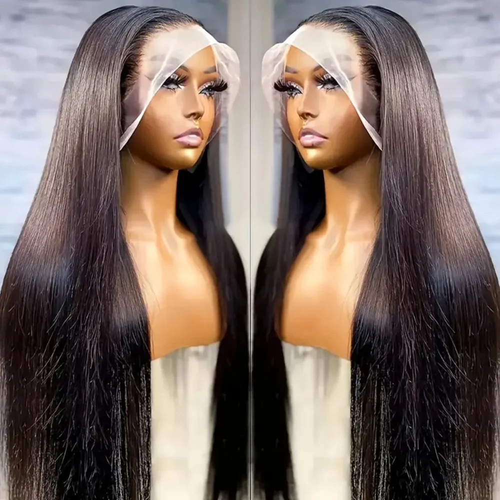 Straight Human Hair Wigs 13x4 Straight Lace Front Wigs Human Hair Pre Plucked  13x6 Lace Frontal Wigs Bleached Knots Free Part