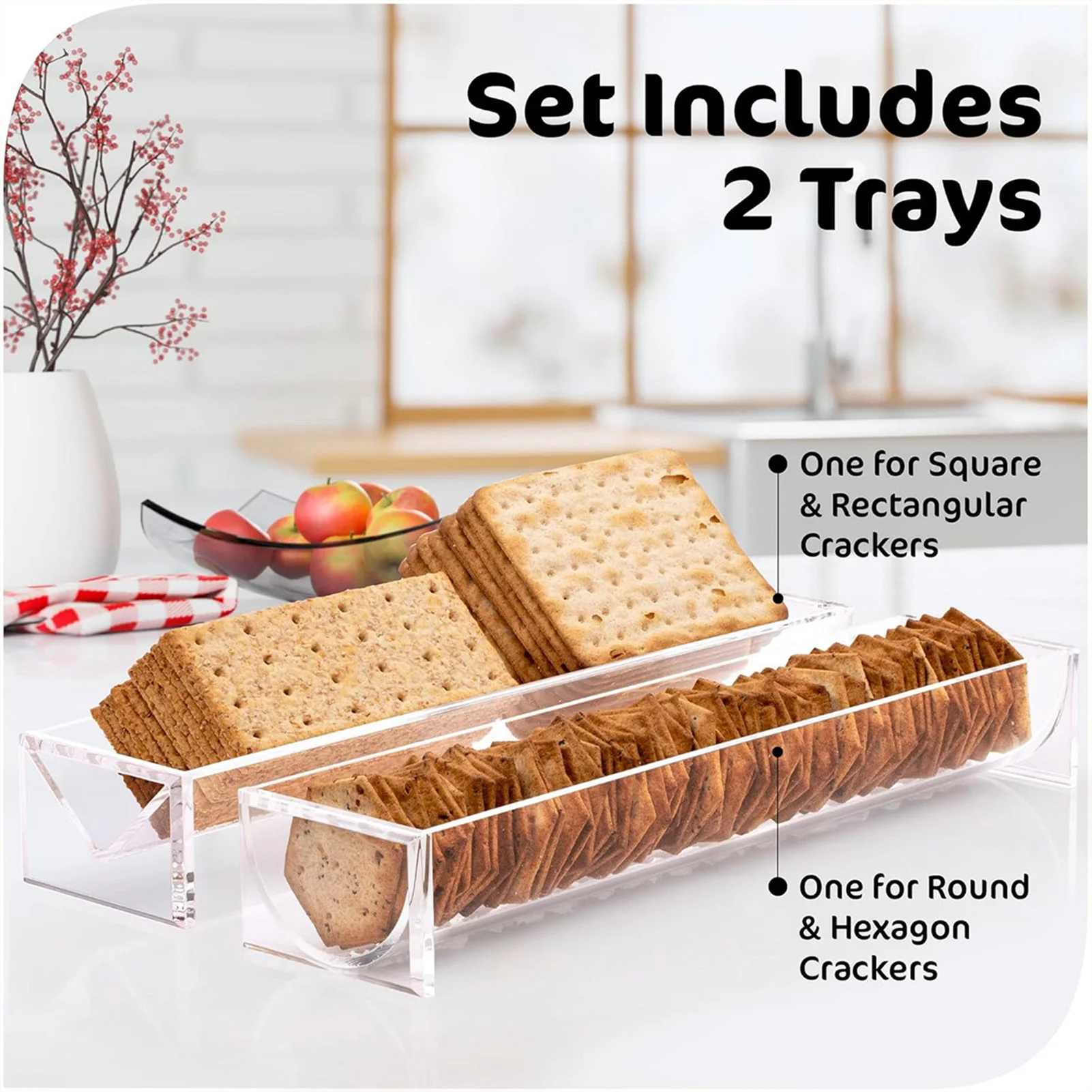 Transparent Macaron Display Tray Family Reunions V U Style Biscuit Storage Holder Suitable for Veggies Berries AC-Hot Sale